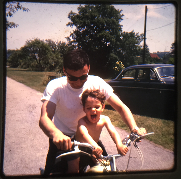 Dad and me on moped